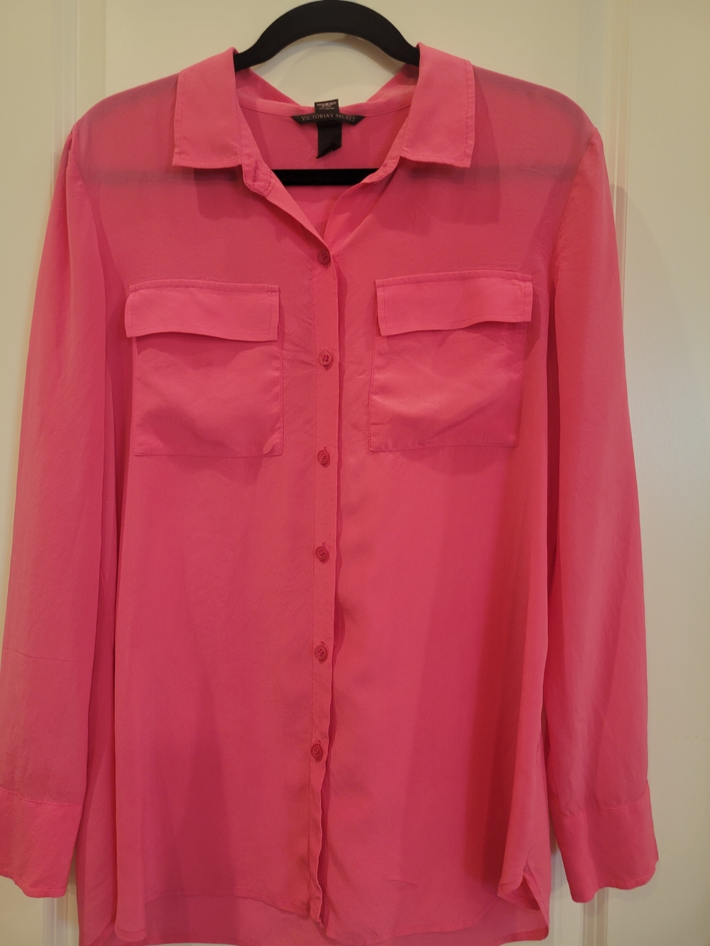 Victoria's Secret Hot Pink Button-Up Blouse